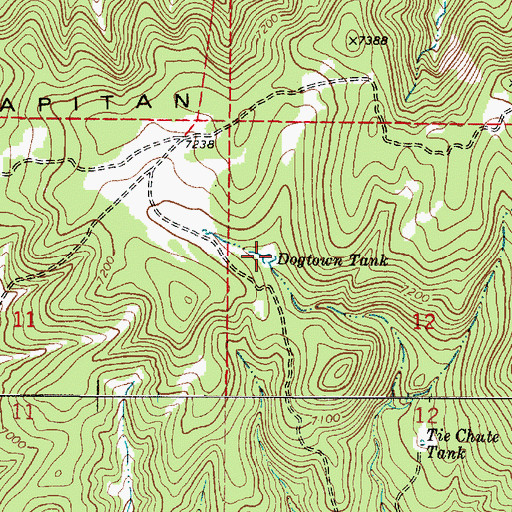 Topographic Map of Dogtown Tank, NM