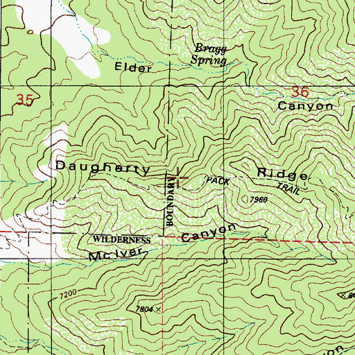 Topographic Map of Daugherty Ridge, NM
