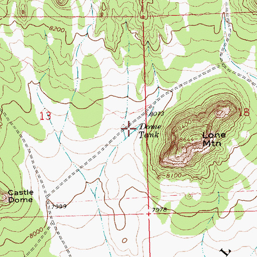 Topographic Map of Dome Tank, NM
