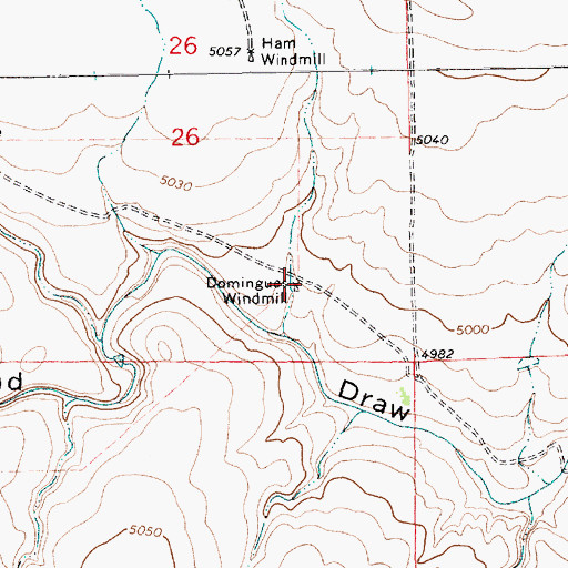 Topographic Map of Domingues Windmill, NM