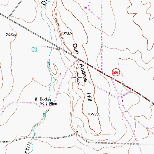 Topographic Map of Don Andres Hill, NM
