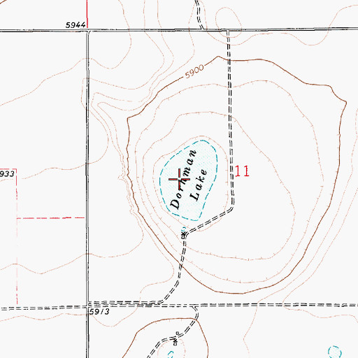 Topographic Map of Dorhman Lake, NM