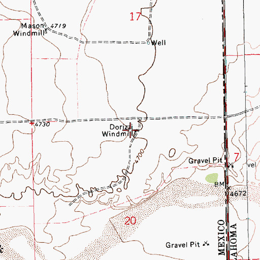 Topographic Map of Dorizzi Windmill, NM