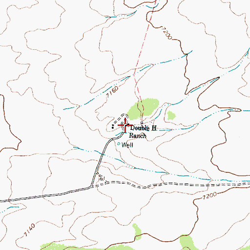 Topographic Map of Double H Ranch, NM