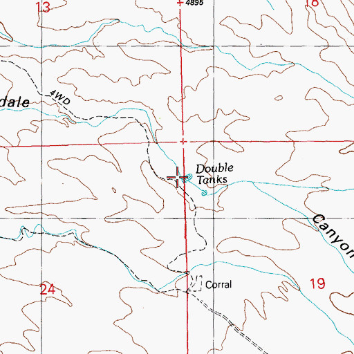 Topographic Map of Double Tanks, NM