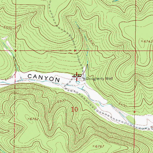 Topographic Map of Dougherty Well, NM