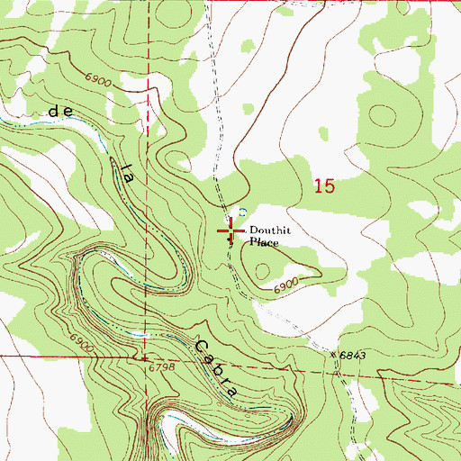 Topographic Map of Douthit Place, NM