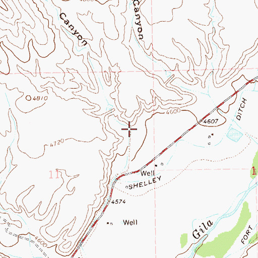 Topographic Map of Doyle Canyon, NM