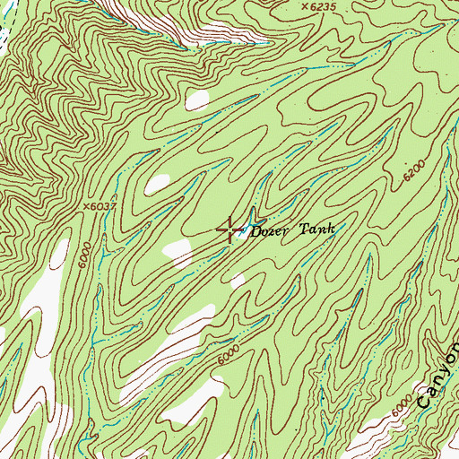 Topographic Map of Dozer Tank, NM