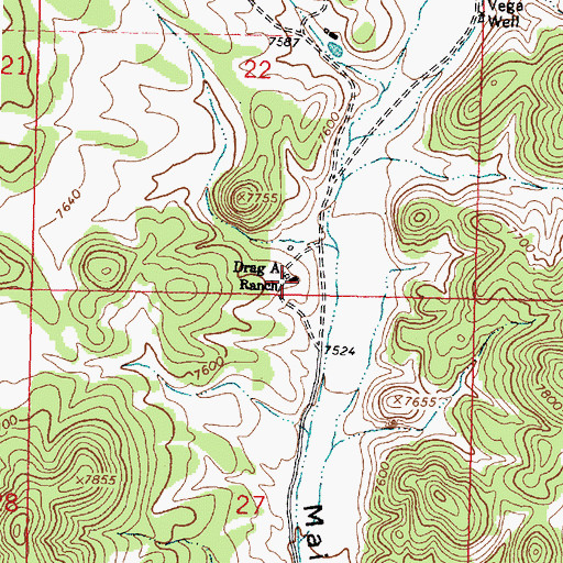 Topographic Map of Drag A Ranch, NM