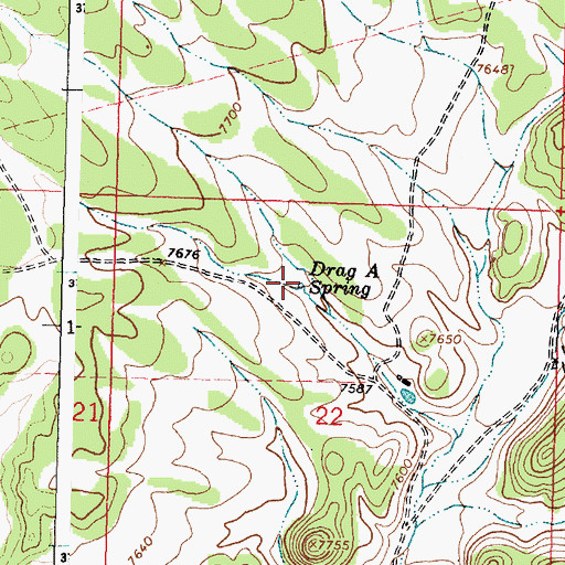 Topographic Map of Drag A Spring, NM