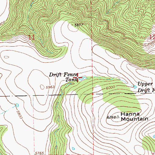 Topographic Map of Drift Fence Tank, NM