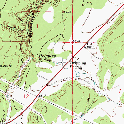 Topographic Map of Dripping Spring, NM