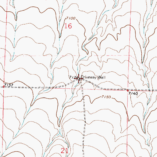 Topographic Map of Driveway Well, NM