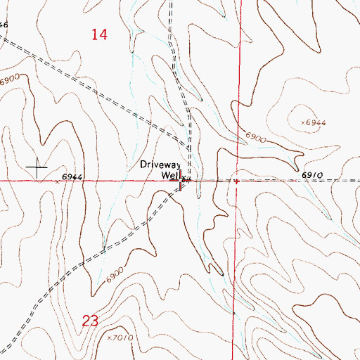 Topographic Map of Driveway Well, NM