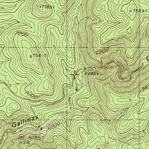 Topographic Map of Dry Gallinas Canyon, NM