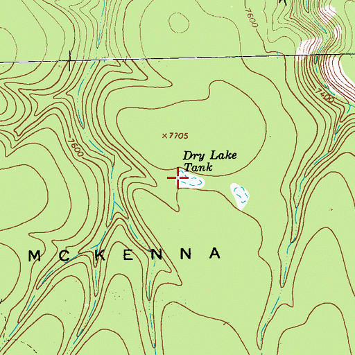 Topographic Map of Dry Lake Tank, NM