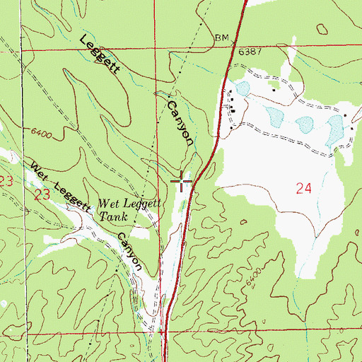 Topographic Map of Dry Leggett Canyon, NM