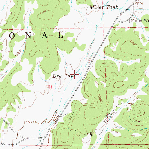 Topographic Map of Dry Tank, NM