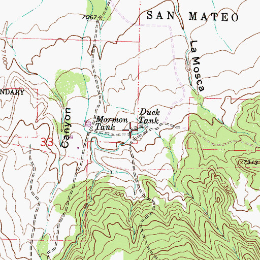 Topographic Map of Duck Tank, NM