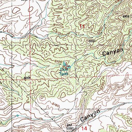Topographic Map of Dud Tank, NM