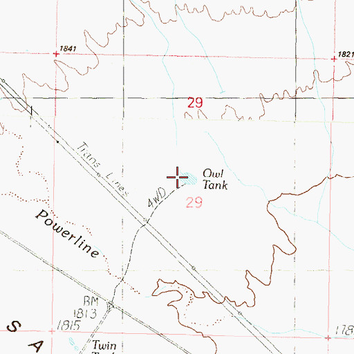 Topographic Map of Owl Tank, AZ
