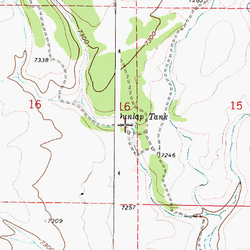 Topographic Map of Dunlap Tank, NM