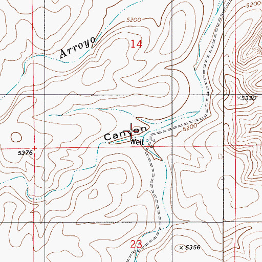 Topographic Map of Duran Canyon, NM