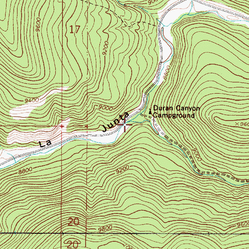 Topographic Map of Duran Creek, NM