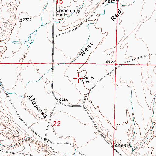 Topographic Map of Dusty Cemetery, NM
