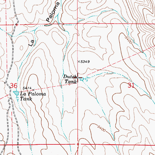 Topographic Map of Dutch Tank, NM