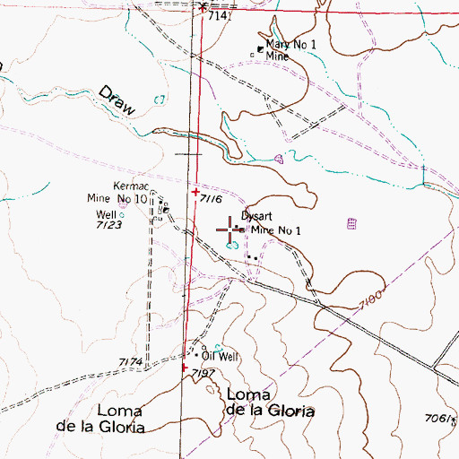 Topographic Map of Dysart Mine Number 1, NM