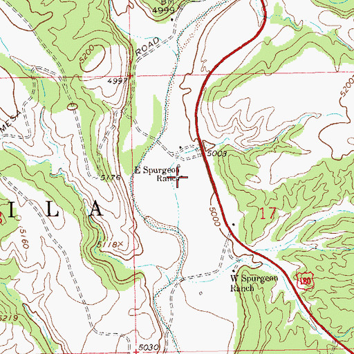 Topographic Map of E Spurgeon Ranch, NM