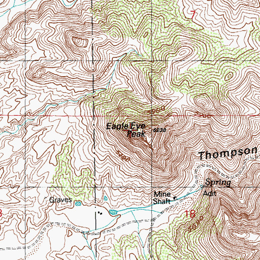 Topographic Map of Eagle Eye Peak, NM
