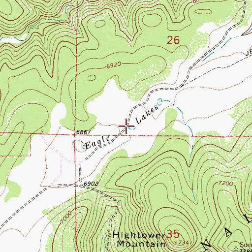 Topographic Map of Dry Eagle Lakes, NM