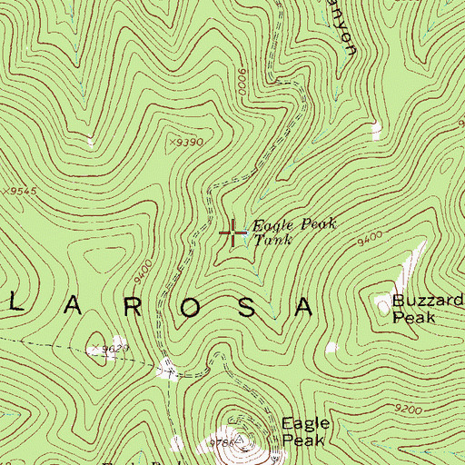 Topographic Map of Eagle Peak Tank, NM