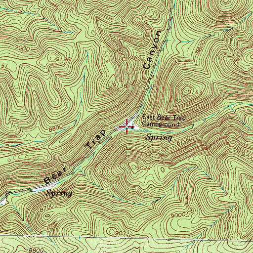 Topographic Map of East Bear Trap Campground, NM