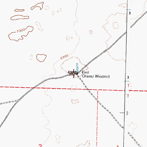 Topographic Map of East Chavez Windmill, NM