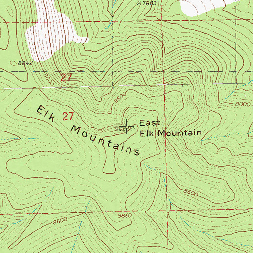 Topographic Map of East Elk Mountain, NM