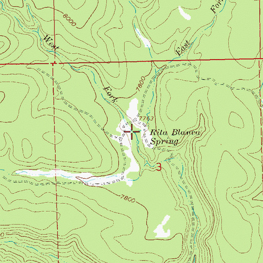 Topographic Map of East Fork Centerfire Creek, NM