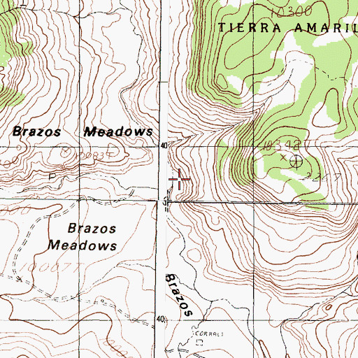 Topographic Map of East Fork Rio Brazos, NM