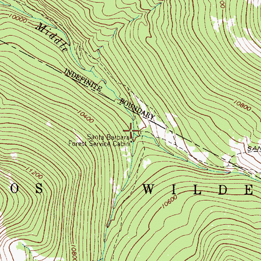 Topographic Map of East Fork Rio Santa Barbara, NM