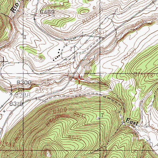 Topographic Map of East Fork Wolf Creek, NM