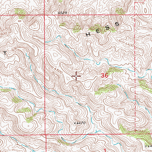 Topographic Map of East Hess Hills, NM