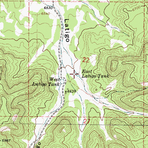 Topographic Map of East Latigo Tank, NM