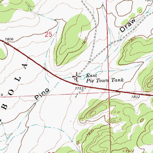 Topographic Map of East Pie Town Tank, NM