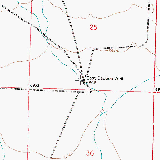 Topographic Map of East Section Well, NM