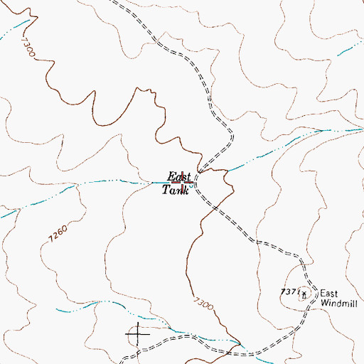 Topographic Map of East Tank, NM