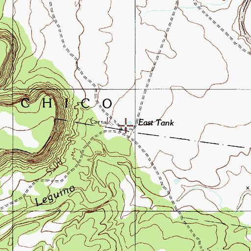 Topographic Map of East Tank, NM