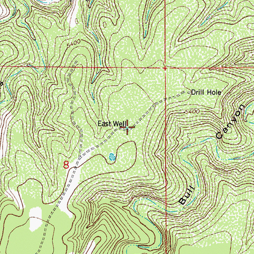 Topographic Map of East Well, NM